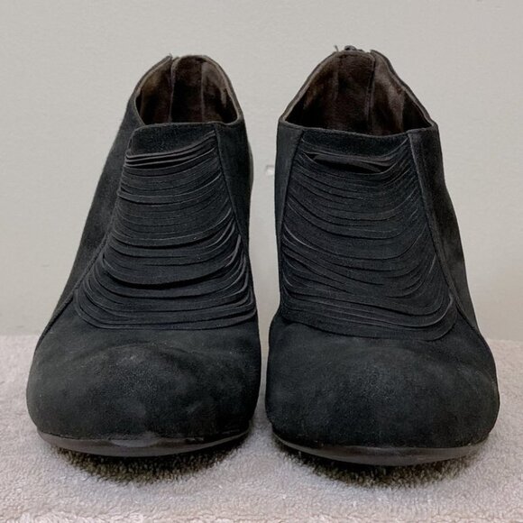 COCLICO Brown Suede Wedge Ankle Booties With Fringe Detail 37 - Picture 2 of 12